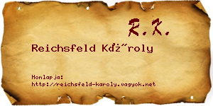 Reichsfeld Károly névjegykártya
